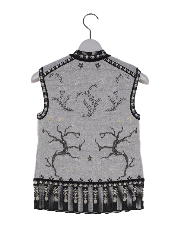 Mame Kurogouchi マメ クロゴウチ｜ Layered Jacquard Sleeveless Knit