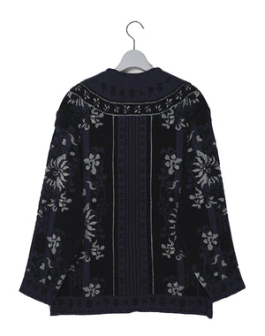 Mame Kurogouchi / Floral Arabesque Knit Jacket / MM26FW-KN099