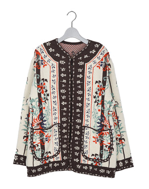 Mame Kurogouchi / Floral Arabesque Knit Jacket / MM26FW-KN099