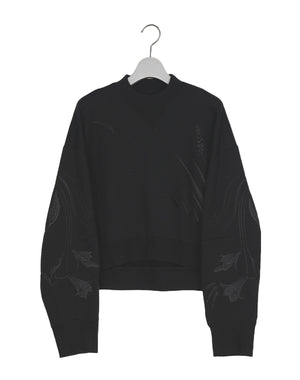 トップス Floral Motif Embroidered Sweatshirts Floral Motif Embroidered Sweatshirts-フローラルモチーフエンブロイ