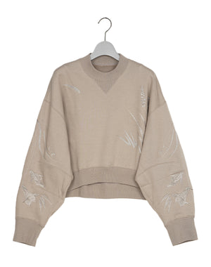 Mame Kurogouchi / Floral Motif Embroidered Sweatshirts