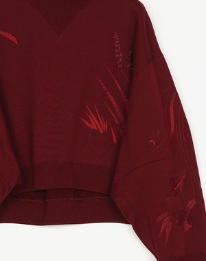 Mame Kurogouchi / Floral Motif Embroidered Sweatshirts