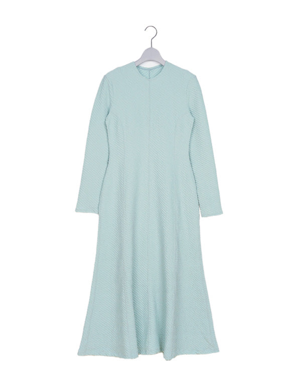 Shirring Jersey Jacquard Dress / 303165252002 – satoseni online