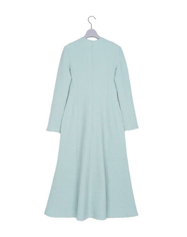 Shirring Jersey Jacquard Dress / 303165252002 – satoseni online