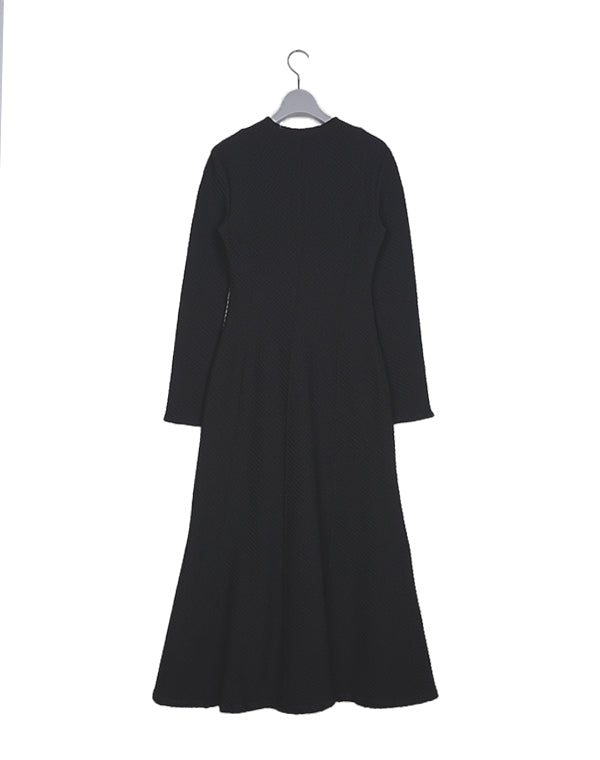 Shirring Jersey Jacquard Dress / 303165252002 – satoseni online