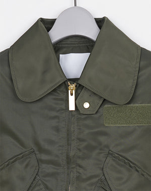 Mame Kurogouchi / Nylon Twill 3D Embroidery Flight Jacket / MM26SS