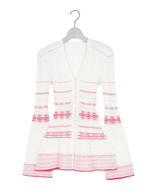 Mame Kurogouchi マメ クロゴウチ｜Lamp Shaped Knit Cardigan MM26SS