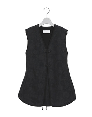 Mame Kurogouchi / Raised Jacquard Frog Button Vest / MM26SS-SH042