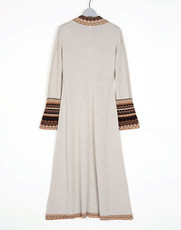 MM22SS-KN043 / Multi Pattern Knitted Dress / 303165221005 