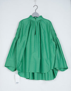 
                  
                    Load image into Gallery viewer, 【SALE】Silk Cotton Tucked Blouse / 312165221001
                  
                