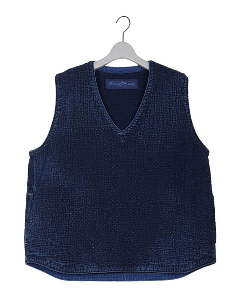 NEW SASHIKO PULLOVER VEST / 310861231001 – satoseni online store  /サトウセンイオンラインストア