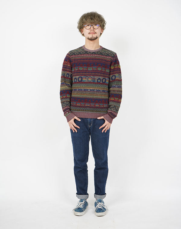 
                  
                    Load image into Gallery viewer, Colourful Mix Jacquard Pullover / KBAF351M
                  
                