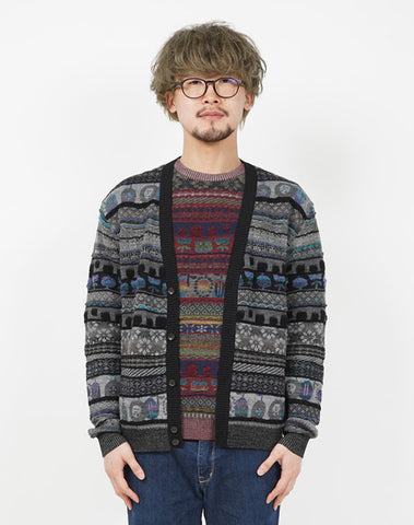 Colourful Mix jacquard Cardigan / KBAF352M