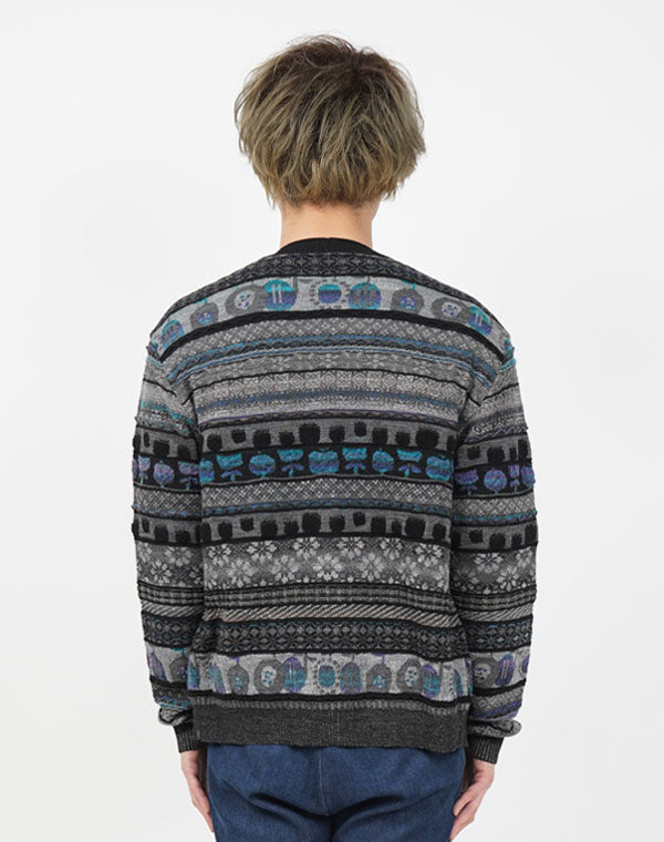 
                  
                    Load image into Gallery viewer, Colourful Mix jacquard Cardigan / KBAF352M
                  
                