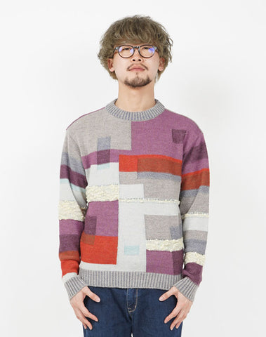 Block Pattern Fancy Pullover / KBAF355M