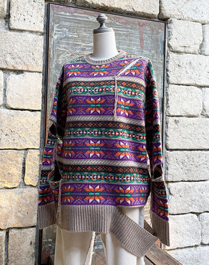 
                  
                    Load image into Gallery viewer, 【SALE】I22AW-K6 / Fair Isle Crash Sweater / 301342222001
                  
                