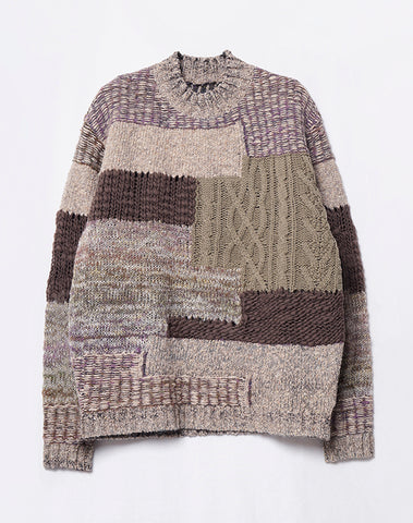 Patchwork Chunky Pullover / KBAF354M
