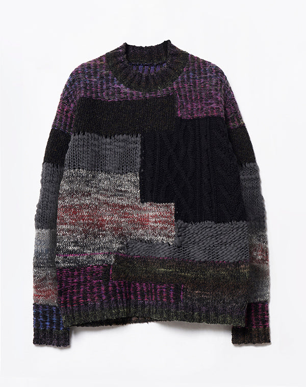 
                  
                    Load image into Gallery viewer, Patchwork Chunky Pullover / KBAF354M
                  
                