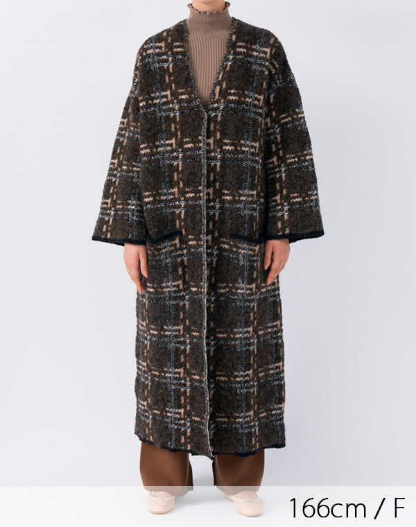 
                  
                    Load image into Gallery viewer, 【SALE】kone - ジャガードリバーシブルガウンコート / BAA13405WA
                  
                