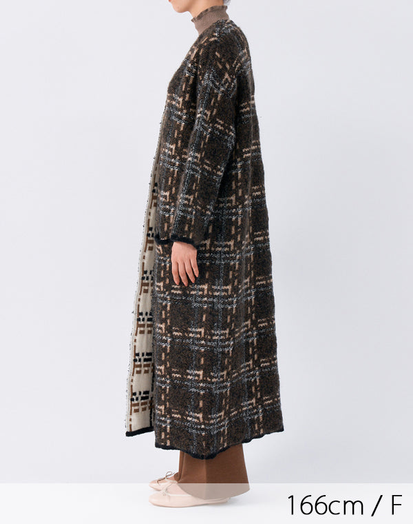 
                  
                    Load image into Gallery viewer, 【SALE】kone - ジャガードリバーシブルガウンコート / BAA13405WA
                  
                